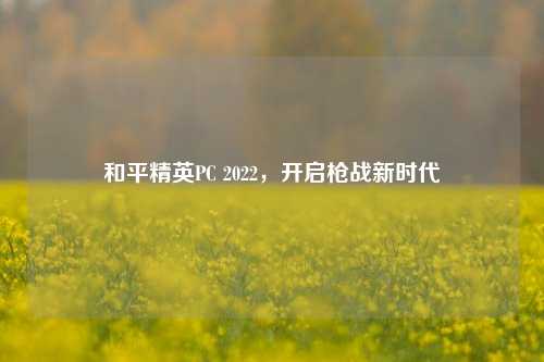 和平精英PC 2022，开启枪战新时代